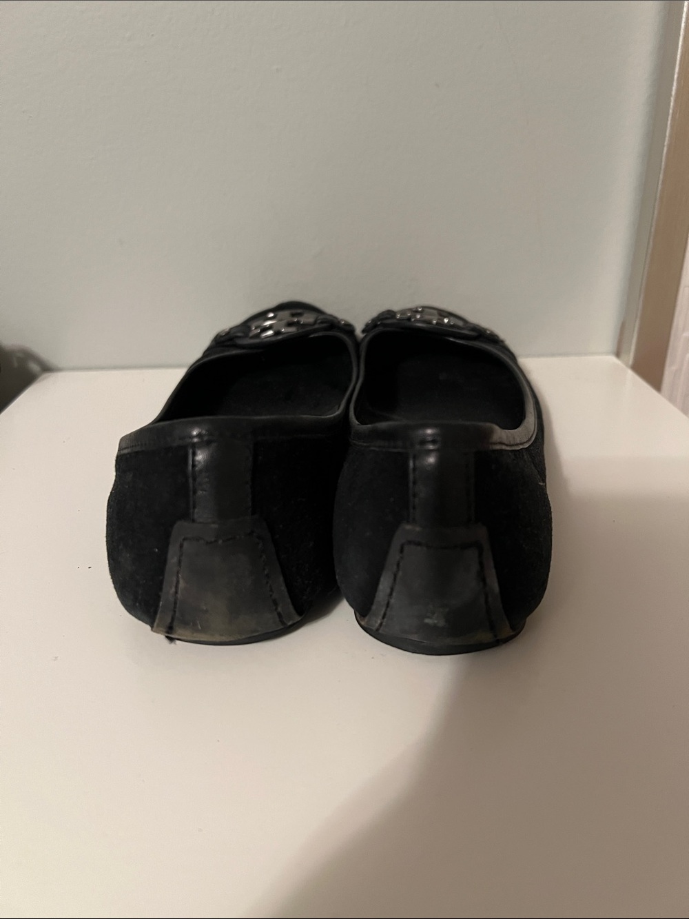 Tory Burch Black Suede Round-Toe Ballet Flats-Size 10 - Picture 3 of 8